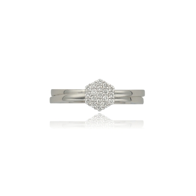 Fehér arany gyűrű 53-as méret (B31863_3I)